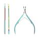 WLLHYF Cuticle Trimmer with Cuticle Pusher 3 PCS Professional Pedicure Manicure Tools Stainless Steel Nail Cuticle Nipper Cutter Nipper Scissor Clipper for Fingernails Toenails