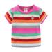 Mud Kingdom Little Boys T-Shirts Rainbow Stripe 5 Years Hot Pink Rainbow Short Sleeve