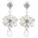 VALICLUD Ladies Simple Pearl for Women Flower Earrings Fashion Jewelry