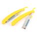 Ruilogod Plastic Handle Hairstyle Comb Shaver Trimmer Blade Holder 2pcs Yellow