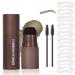 LXZJJM Eye-Brow Stamp Stencil Kit Eyebrow Stamp Stencil Kit Hairline Powder With 10Pcs Reusable Thin & Thick Eyebrow Stencils for Perfect Brows 1.8g(0.06 OZ.) (04 SOFT BROWN)