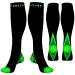 (2 Pairs) Compression Socks/Stockings for Men & Women Speed Up Recovery Best Graduated Athletic Fit for Travel Running Nurses Shin Splints Flight & Maternity Pregnancy. Boost Stamina Circulation Black & Green S-M