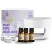 Shop Ceramic Aroma Grener White Tealight Holder with Essential Oils Set - Lavender Peppermint & Eucalyptus for Aromatherapy & Relaxation - Buy Online on GoSupps.com