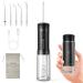 Water Flosser Cordless - ENPULY Portable Water Teeth Cleaner Pick with 3 Cleaning Modes & 5 Pressure Modes 5 Jet Tips IPX7 Waterproof Rechargeable Oral Irrigator for Braces Bridges Tooth Care Black