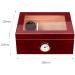 Cigar Box with Hygrometer and Humidifier Glass Sunroof Large Capacity for 25 to 50 Cigars Men's Suit Decorative Box - Buy Online on GoSupps.com