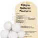 Simple Natural Products Wool Dryer Balls - Fabric Softener and Dryer Sheets for Laundry Supplies  Reusable Wrinkle and Static Guard Wool Balls  Unscented for Sensitive Skin (6 XL Pack)