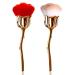 JERCLITY 2 Pieces Rose Makeup Brushes Blush Brush Super Large Face Powder Makeup Brushes kabuki brushes for Powder Cosmetic Nail Dust Brush Loose Powder Brush Makeup Manicure (Gold Brown/Gold Red)