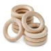 RUBY Natural Wooden Ring Teething Ring Wooden Rings for Arts and Crafts Tools 10 Pieces ( 5.4 cm / 2.12in) 54mm