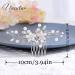 Unsutuo Silver Flower Wedding Hair Comb - Bridal Accessories with Crystals & Pearls - Buy Online on GoSupps.com
