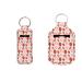 Coldinair Novelty Print Chapstick Holder Keychain Lip Balm Holder and Travel Hand Sanitizer Bottle Holder Keyring Pink Strawberry