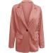 Women Comfy Two Piece Blazer Sets Open Front Blazers 8 Trouser Pants Suits Set Elegant Business Pockets Jacket 1886-sasnx-pink-b L - Buy Online on GoSupps.com