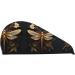 Gold Dragonfly Dry Hair Cap - Super Absorbent Elastic Wrap for Women | Quick Drying for Long & Thick Hair - Buy Online on GoSupps.com