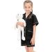 SWOMOG Kids Satin Pyjamas Set - 2 Piece Lounge Set, Short Sleeve Silk Nightwear for Girls Boys, 6-7 Years Black - Buy Online on GoSupps.com