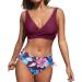 Womens 2 Pieces Adjustable Straps Swim Tops Bikini Set Brazilian Swim Brief Swimming Costume Tummy Control Bathing Suit Solid Color Swimsuit Beach Wear S 4916-mgkdg-purple-d - Buy Online on GoSupps.com