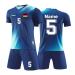 Laifu personalized football jersey children adult football shorts & jerseys with free name number team logo football jersey sapphire blue