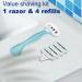 5-Blade Razors for Women | Sensitive Skin Shaving | Extra Smooth Bikini Area & Pubic Hair | Ocean Blue - Includes 4 Refills - Buy Online on GoSupps.com