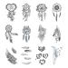 SanerLian Dream Catcher Temporary Tattoo Sticker Feather Wings Waterproof Shoulder Back Arm Hand Adult Men Women 10.5X6cm Set of 12 (SF134)