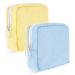 Embroidery Sanitary Napkin Storage Bag 2Pcs Portable Period Holder Bag Menstrual Cup Pouch Period Pad Pouch Menstrual Cup Pouch Tampon Holder Menstruation First Period Bag for Girls Women(Yellow+Blue)