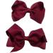 Topkids Accessories 2x Ribbon Hair Bows Hair Clip Hair Bows for Girls Hair Clips Women Girls Hair Clips Girls Hair Accessories Baby Hair Clips Crocodile Clips Hair Bows (10cm Burgundy) - Buy Online on GoSupps.com