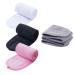 4 PCS Facial Spa Headbands(White  Black  Pink Gray)  Makeup Shower Bath Wrap Sport Headband Terry Cloth Stretch Towel with Magic Tape White  Black  Pink Gray