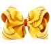 Baseball Softball Hair Bow Clip 7 Big Glitter Red Yellow Leather Cheer Hairbow Barrettes Large Ponytail Holder Cheerleading Jumbo Stuff Accessories Girls Cheerleader Sports Player Gift