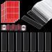 100 PCS Transparent Press On Nail Holder with 120 PCS Cut-free Removable Double Side Tape (7M) Acrylic Nail Display Stand Holder Nail Packaging Boxes for Nail Salon Home Office Supply