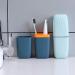 Travel Toothbrush Case & Holder with Cup - Light Blue | Portable and Multifunctional for Camping, Trip or Daily Use - Buy Online on GoSupps.com