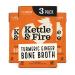 Kettle and Fire Turmeric Ginger Chicken Bone Broth, Keto, Paleo, and Whole 30 Approved, Gluten Free, High in Protein and Collagen, 3 Pack 16.9 Ounce (Pack of 3)