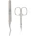 JAPONESQUE False Eyelash Applicator Kit Stainless Steel Scissors And Tweezer Applicator Duo - Two Piece Kit For Easy Natural Looking False Eyelashes Works On Strips and Lash Clusters