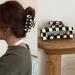 Checkered Hair Claw Clips - Vintage Classic Black White Lattice Print Barrettes - Strong Hold Clamp Hair Clips - Tortoise Y2K Aesthetic Hair Accessories for Women Girls - 2 Pack - Buy Online on GoSupps.com