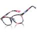 DUCO Blue Light Filter Glasses Women Men No Prescription Glasses for PC/TV/Gaming/Mobile Phone with UV Protection Blue Filter Glasses 5201 Flower