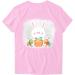 Easter Bunny Print Women's T-Shirt - Funny & Cute Graphic Tee for Summer - Pink, Size Large - Buy Online on GoSupps.com