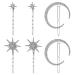 Lurrose 2 Sets Stars and Moon Hair Clips Star Hair Pins Moon Rhinestone Hair Pins Star Hair Clips Moon Star Hair Barrettes Metal Alloy Moon Hair Pins Hair Accessories for Women Girls Thick Hairstyle ( Silver )