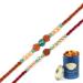 Ghasitaram Gifts Rakhi for Brother Rakhis Online - Set of 2-1891 and 1903 Rudraksh Rakhis with 100 GMS of Dryfruits Mix Can