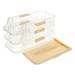 Alipis Clear Automatic Stackable for Plastic Fridge Dispenser Storage Tray Multi-Layer Organizer with
