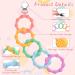 Vicloon Baby Teething Rings Clip Set | Silicone Soothing Toys for Newborns | Cooling & Safe Teething Ring | Pink/Yellow/Blue/Green - Buy Online on GoSupps.com