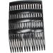 4 Pack of 7cm Plain French Side Hair Combs Slides Grips Clips Hair Accessories for Women Girls by Glitz4Girlz (Black)