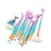 Ykkj 11-Piece 3D Mermaid Makeup Brush Set | Professional Cosmetics Brush Set for Foundation Blush Eyeshadow & More | International Shipping Available - Buy Online on GoSupps.com