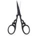 The BrowGal   Professional Eyebrow Grooming Scissors - Hand-made Quality Fine Curved Blade for Eyebrow  Eyelash Extensions - Stainless Steel  Large Finger Loops - for Men and Women use   Black