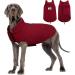 Windproof Winter Fleece Dog Jacket for Cold Weather Reflective Pet Vest for Large Breeds - Burgundy XL - Buy Online on GoSupps.com