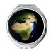 YENDOSTEEN Mirror flat earth makeup mirror Earth Globe World Planet Universe Continents makeup mirrors pocket mirror portable mirror