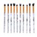 10pc Professional Marble Effect Kabuki Make Up Cosmetic Brush Set | Great for Foundation Blending Concealer Eye Face Liquid Powder Cream (White)