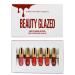 Beauty Glazed 6 pieces Lip gloss Set Matte Lip gloss velvety silky smooth natural waterproof durable non-lived non-stick cup of moisture cream makeup durable liquid lipstick sexy make-up cosmetics