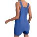 WILLBEST Women's Casual Dungarees Summer Overalls Jumpsuits Short Sleeve Straps Straight Wide Leg Long Pant Romper with Pockets 845-oyvsw-5-blue M - Buy Online on GoSupps.com