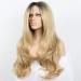 Blonde Ombre Wig with Dark Roots - Long Wavy Curl Synthetic Lace Front for Drag Queens & Cosplay - Buy Online on GoSupps.com