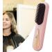 BrushHair Pro Cordless Hair Straightener Brush | Fast Heating Ceramic Brush | 4-Temp USB Rechargeable Straightening Brush for Women - Pink - Buy Online on GoSupps.com