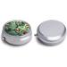 Round Pill Box with Tropical Plants Print | 3 Compartment Decorative Metal Pill Organizer | Portable Pocket Medicine Case - Style-39 - Buy Online on GoSupps.com