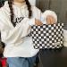 Black & White Lattice Makeup Bag - Large Canvas Cosmetic Organizer for Women - Buy Online on GoSupps.com