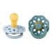 BIBS Boheme Soother 2-Pack. BPA Free Dummy Pacifier Symmetrical Nipple. Natural Rubber Latex Made in Denmark. 0-6 Months (Pack of 2) Baby Blue/Island Sea