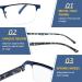 FONHCOO Half-Rim Reading Glasses for Men & Women - 2.5x Blue Light Filter Visual Aid for Seniors - Buy Online on GoSupps.com